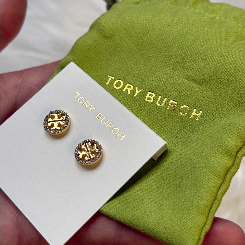 Gold Stud Earrings Tory Burch New